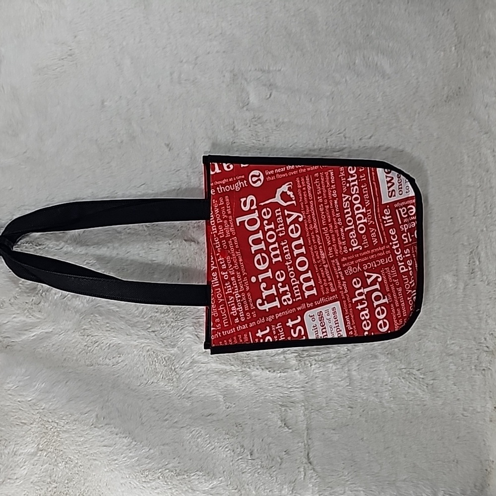 Lululemon Red Tote Manifesto Black Handle Tote Bag